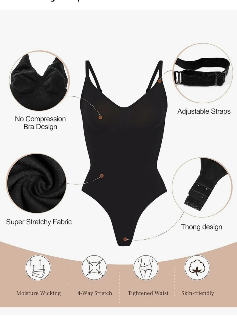 Shaperx Thong Camisole Shaping Body Suit